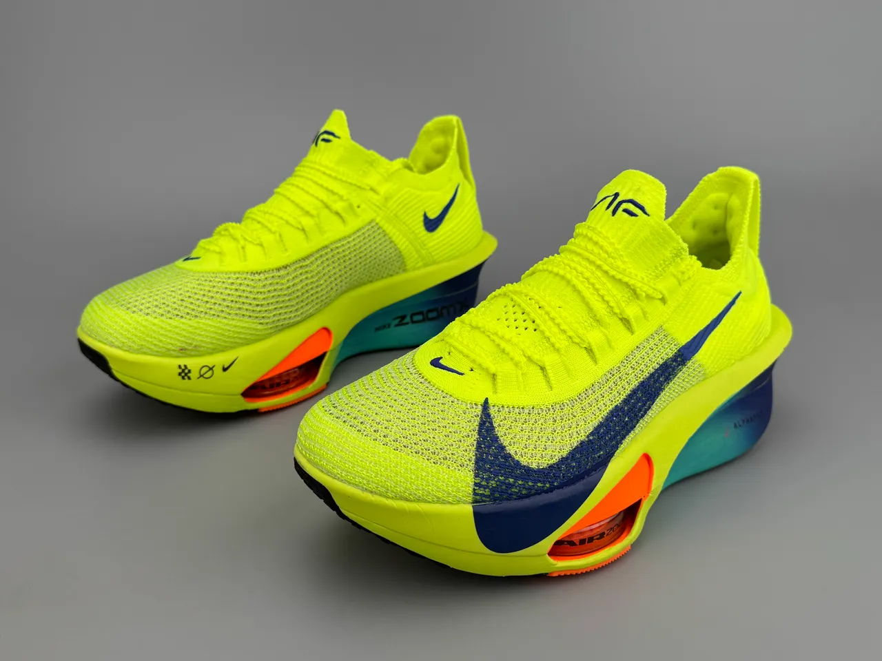 Nike Air Zoom Alphafly 3 Jaune Néon Bleu Marine Orange chaussures de course 7