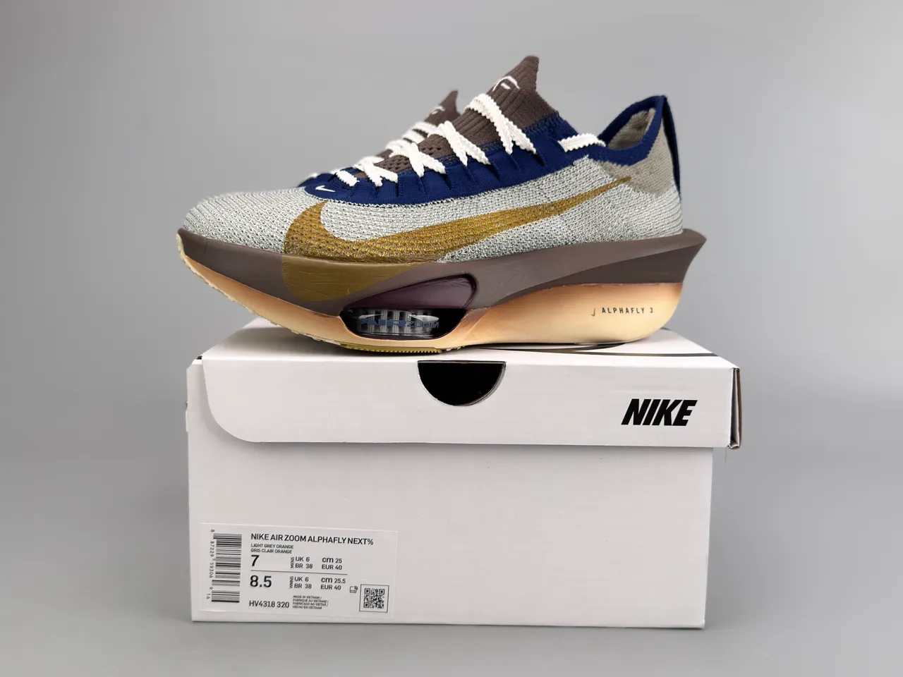 Nike Air Zoom Alphafly 3 Chaussures de course Argent Gris Or Marine 4