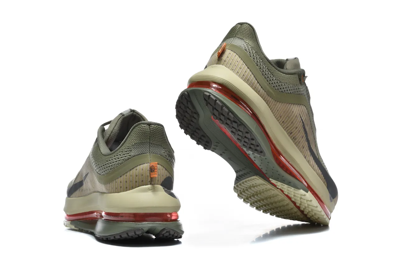 Nike Air Zoom Pegasus Army Green Beige Engineered Mesh Upper Full-Length Visible Unit Running Shoes 2