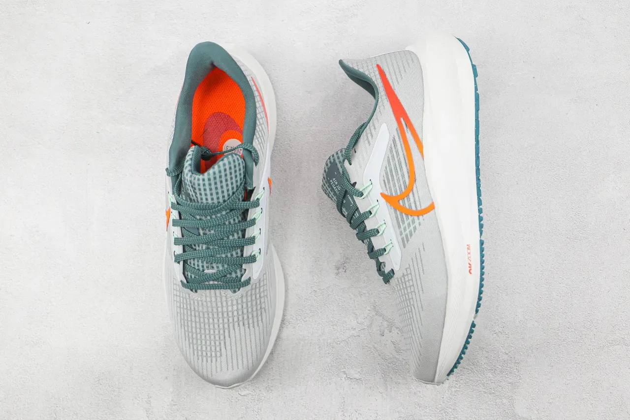Nike Air Zoom Pegasus Cinza Laranja Turquesa Tênis 3