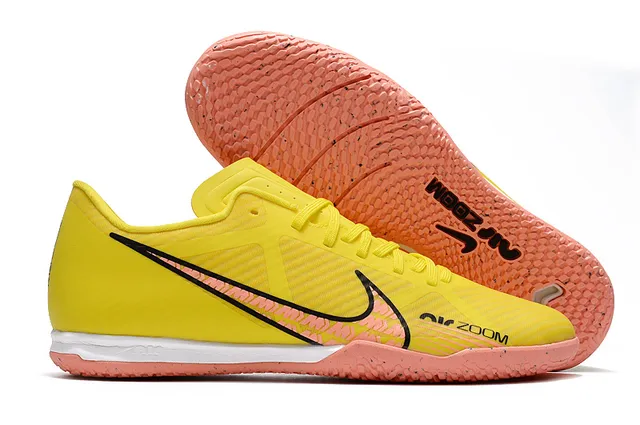 Nike Air Zoom Blanc Orange Basse Tige Synthétique Motif Géométrique Superposition Chaussures de football indoor 4