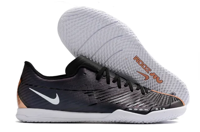Nike Air Zoom Blanc Orange Basse Tige Synthétique Motif Géométrique Superposition Chaussures de football indoor 9