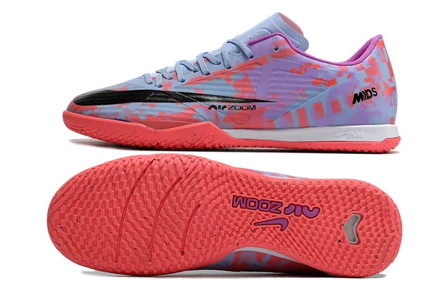 Nike Air Zoom Blanc Orange Basse Tige Synthétique Motif Géométrique Superposition Chaussures de football indoor 13
