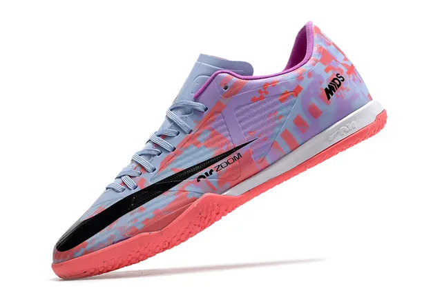 Nike Air Zoom Blanc Orange Basse Tige Synthétique Motif Géométrique Superposition Chaussures de football indoor 15