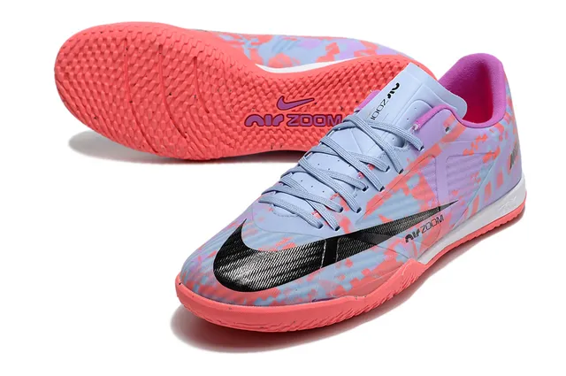 Nike Air Zoom Blanc Orange Basse Tige Synthétique Motif Géométrique Superposition Chaussures de football indoor 17