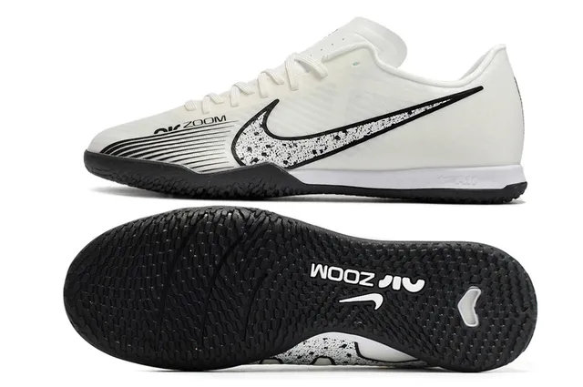 Nike Air Zoom Blanc Orange Basse Tige Synthétique Motif Géométrique Superposition Chaussures de football indoor 19