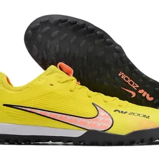 Nike Air Zoom Yellow Black Low-Cut Knit Upper Artificial-Grass Soccer Shoes