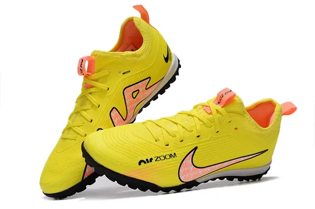 Nike Air Zoom Yellow Black Low-Cut Knit Upper Artificial-Grass Soccer Shoes 2