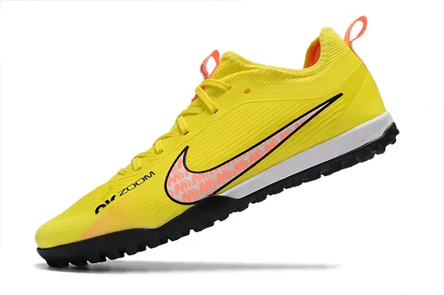 Nike Air Zoom Yellow Black Low-Cut Knit Upper Artificial-Grass Soccer Shoes 4