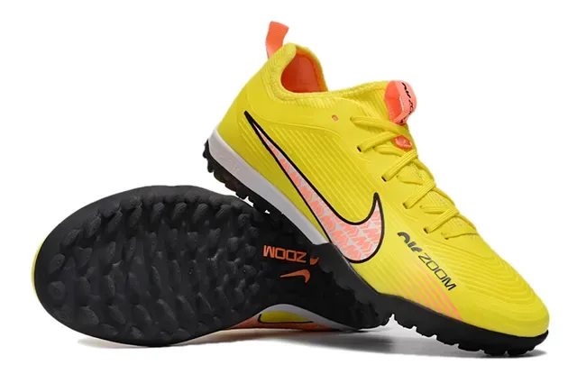 Nike Air Zoom Yellow Black Low-Cut Knit Upper Artificial-Grass Soccer Shoes 5