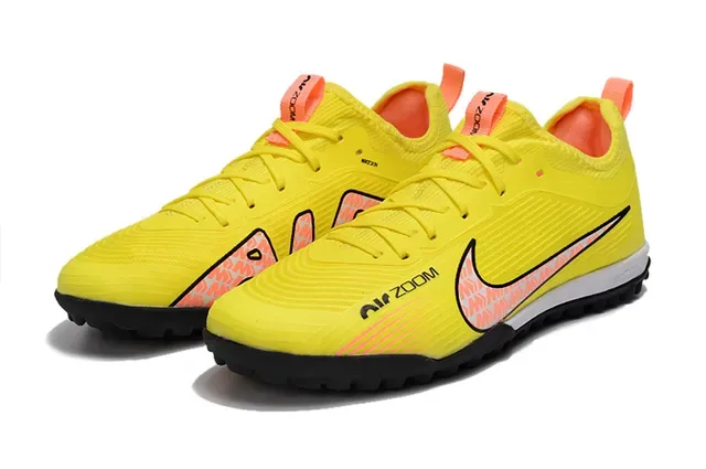 Nike Air Zoom Yellow Black Low-Cut Knit Upper Artificial-Grass Soccer Shoes 8