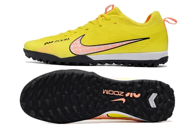 Nike Air Zoom Yellow Black Low-Cut Knit Upper Artificial-Grass Soccer Shoes 9