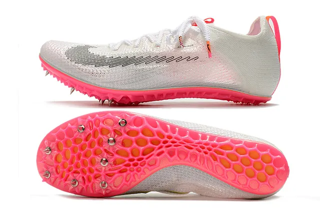 Nike Atomknit Track Spike White Pink Running Shoes 7