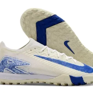 Nike Beige y Azul Zapatos de Fútbol con Upper de Tejido y Suela Turf