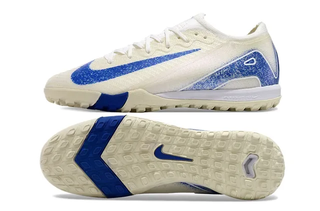 Nike Beige e Azul Sapatos de Futebol com Upper Knit e Sola Turf 5