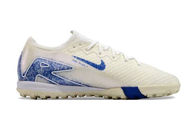 Nike Beige e Azul Sapatos de Futebol com Upper Knit e Sola Turf 7