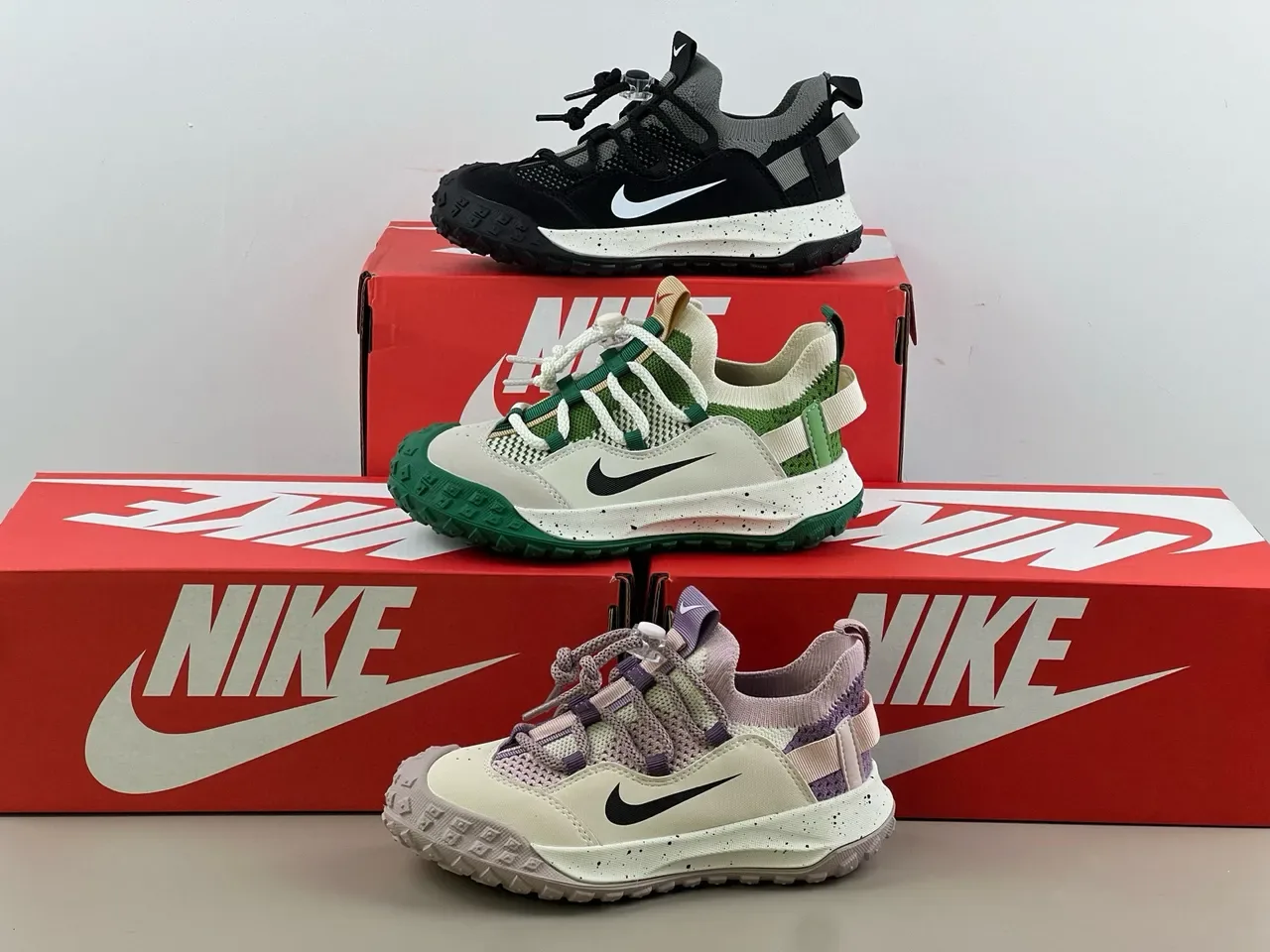 Nike Beige Green Knit Collar Midfoot Strap System Lifestyle Sneakers 7