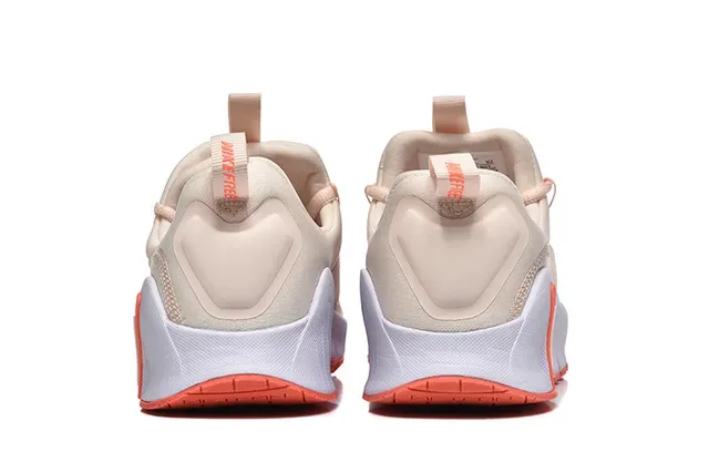 Nike Beige Orange Sculpted Ribbed Midsole Contrasting Accents Lifestyle Sneakers 3