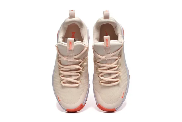 Nike Beige Orange Sculpted Ribbed Midsole Contrasting Accents Lifestyle Sneakers 6