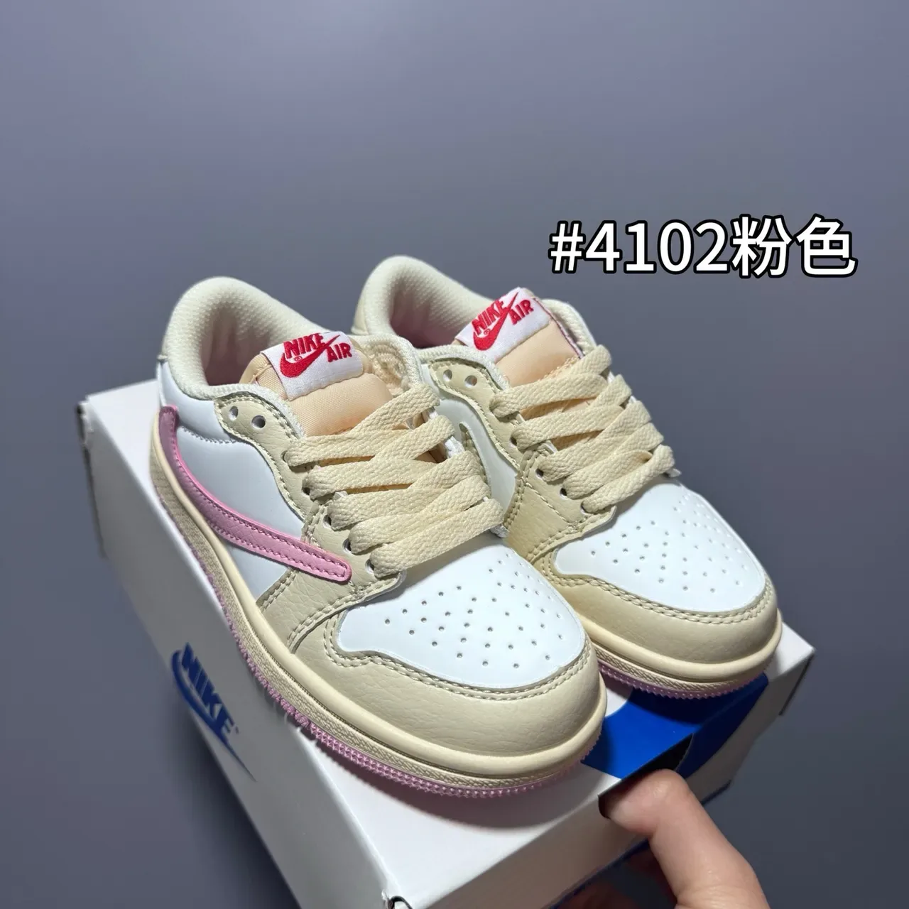 Nike Beige Pink Low-Top Silhouette Perforated Toe Box Lifestyle Sneakers 3