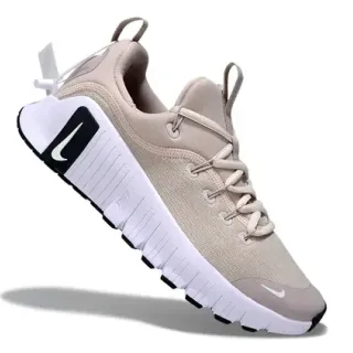 Nike Beige White Knit Upper Sculpted Grooved Midsole Lifestyle Sneakers