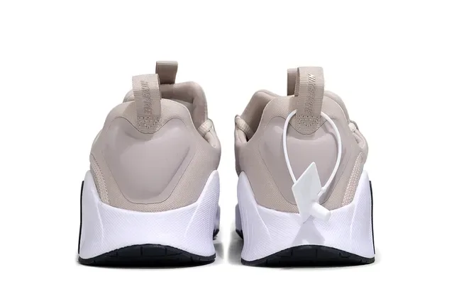 Nike Beige White Knit Upper Sculpted Grooved Midsole Lifestyle Sneakers 4