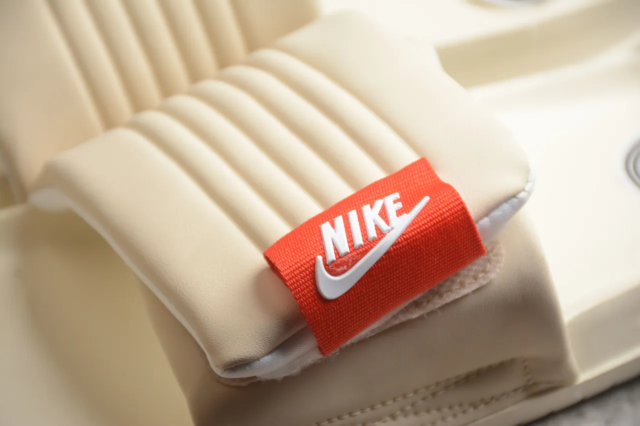 Nike Benassi Beige Orange Molded EVA Sole Single Strap Slippers 6