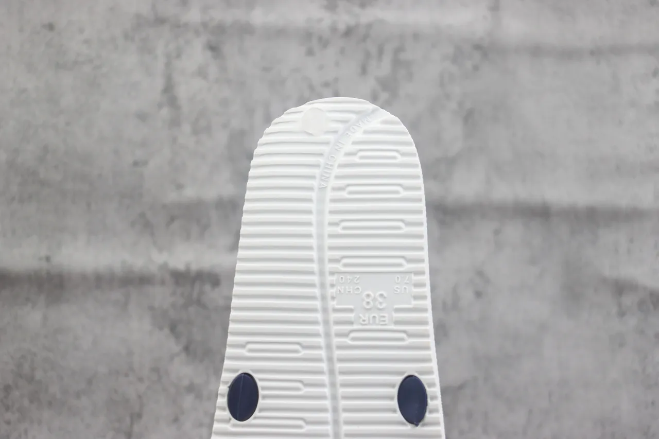 Nike Benassi JDI Navy and White Slipper 3