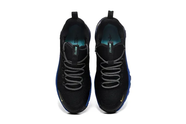 Nike Black and Royal Blue Gold Swoosh Lifestyle Sneakers 2