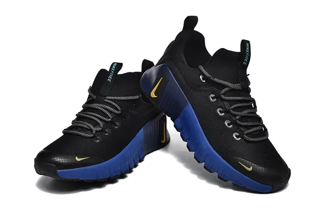 Nike Black and Royal Blue Gold Swoosh Lifestyle Sneakers 3