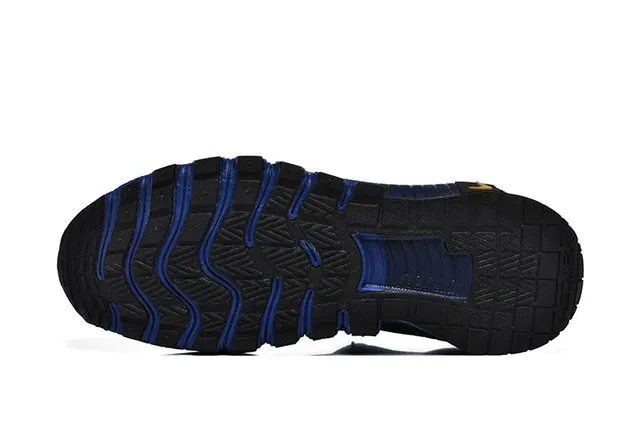 Nike Black and Royal Blue Gold Swoosh Lifestyle Sneakers 5