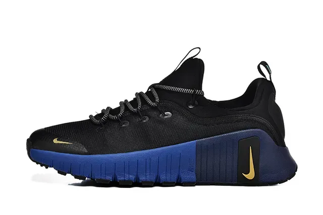 Nike Black and Royal Blue Gold Swoosh Lifestyle Sneakers 6