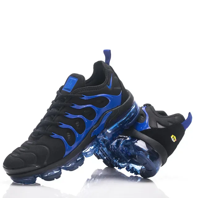 Nike Chaussures Lifestyle Noir Bleu Motif Flamme Overlay Cage Translucide Semelle Air Visible 4
