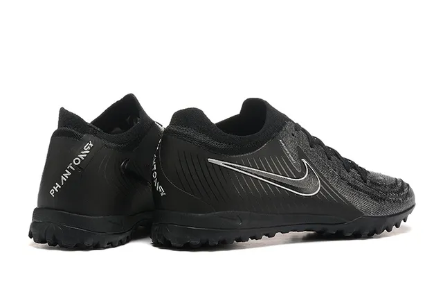 Nike Noir Bleu Upper Knit Col bas Turf Chaussures de football 2