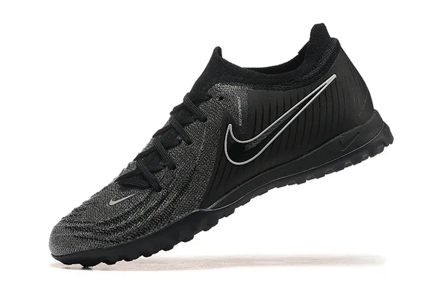 Nike Noir Bleu Upper Knit Col bas Turf Chaussures de football 5