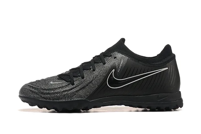 Nike Noir Bleu Upper Knit Col bas Turf Chaussures de football 10