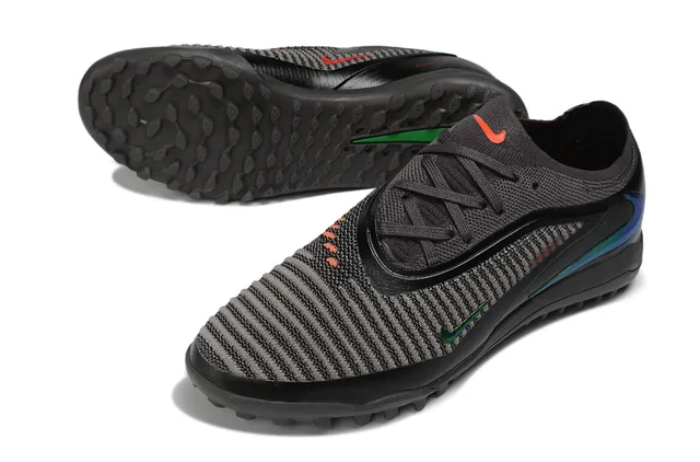 Nike Black Green Low-Cut Silhouette Flyknit-Style Engineered Knit Upper Turf Soccer Shoes 4