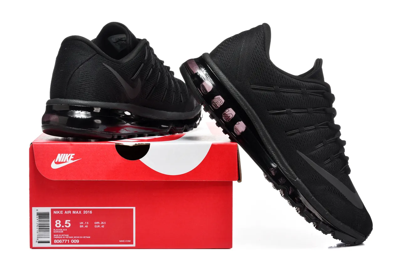 Nike Chaussures de running à tige en maille noire longueur complète unité d'air visible 8
