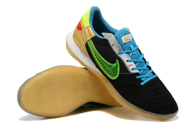Nike أحذية كرة قدم داخلية منخفضة الكعب أسود متعدد الألوان من السويد والشبك 3