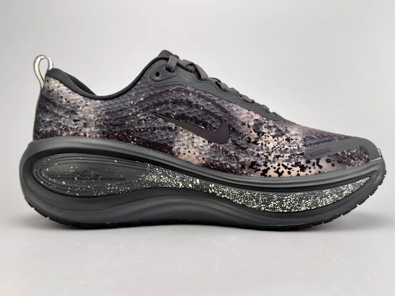 Nike Noir Argent Tricot Engineered Haut Tacheté Charbon Chaussures de course 10