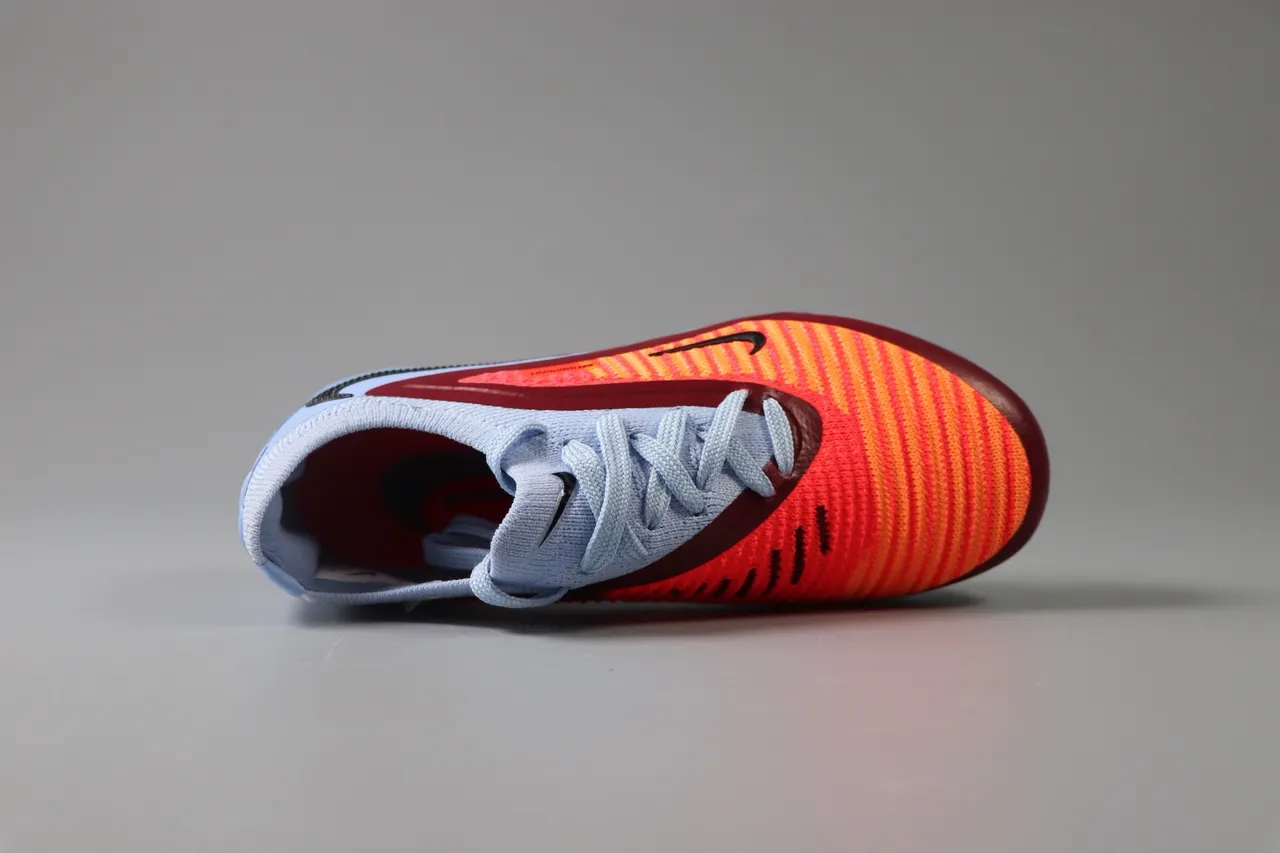 Nike Black Silver Low-Cut Knit Upper Asymmetrical Lacing Firm-Ground Soccer Shoes 19