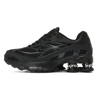 Nike Black White Mesh And Synthetic Upper Shox Column Heel Cushioning Lifestyle Sneakers