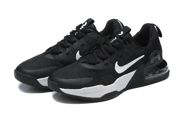 Nike Black White Mesh Upper Visible Air Unit Running Shoes 2