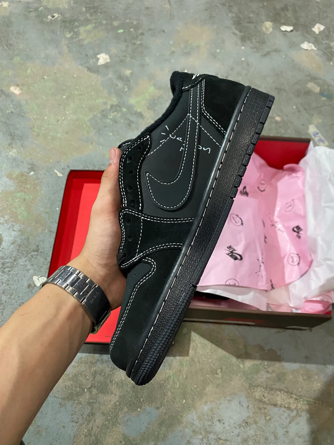 Nike Black White Suede And Leather Upper Contrast Stitching Lifestyle Sneakers 3