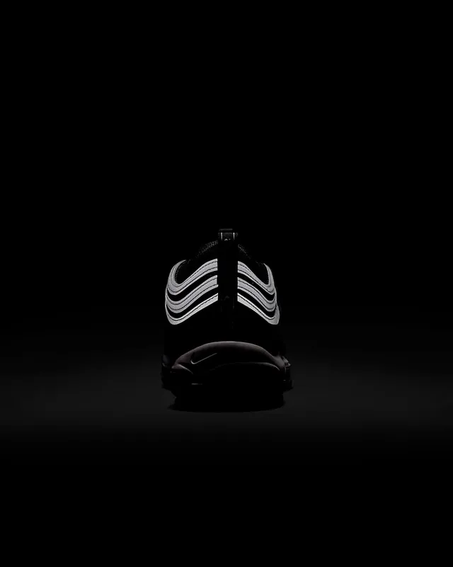 Nike Black White Wavy Layered Upper Visible Air Cushioning Lifestyle Sneakers 4