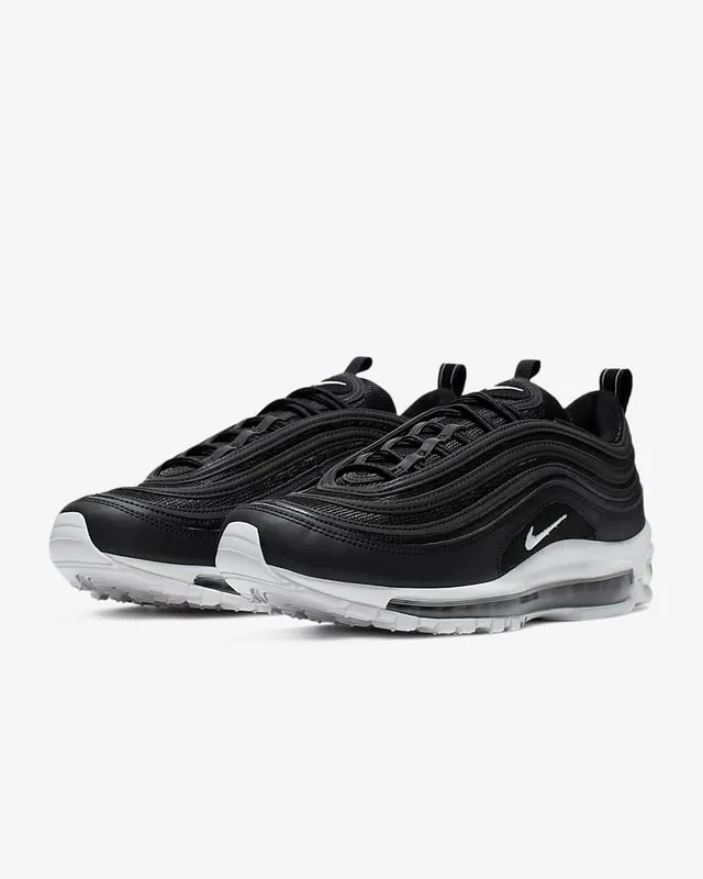 Nike Black White Wavy Layered Upper Visible Air Cushioning Lifestyle Sneakers 8