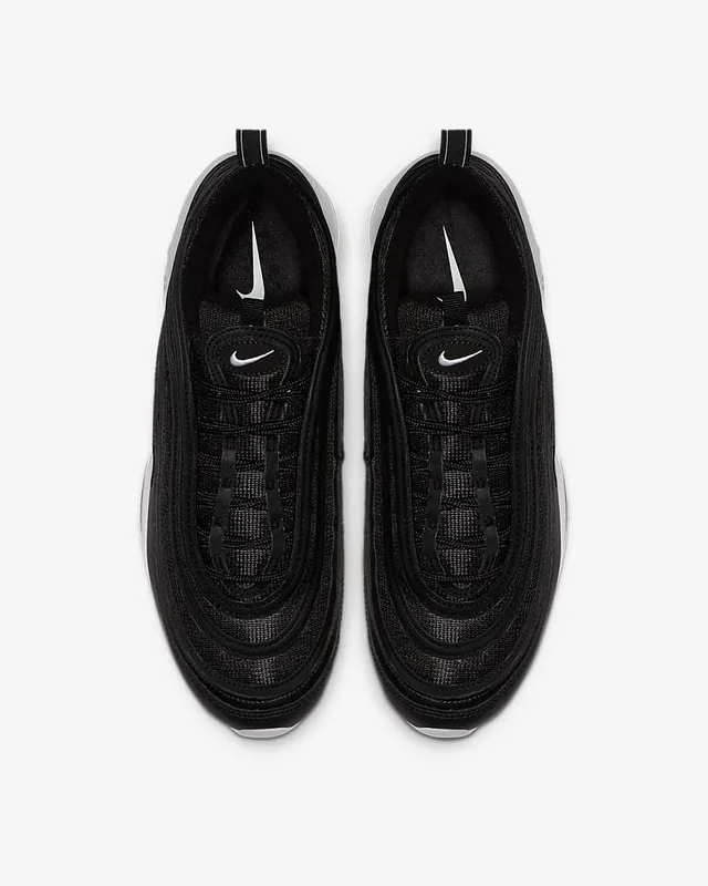 Nike Black White Wavy Layered Upper Visible Air Cushioning Lifestyle Sneakers 9