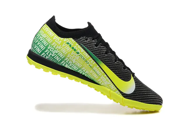 Nike Negro Amarillo Upper Knit Gradient Swoosh Turf Zapatos de Fútbol 3