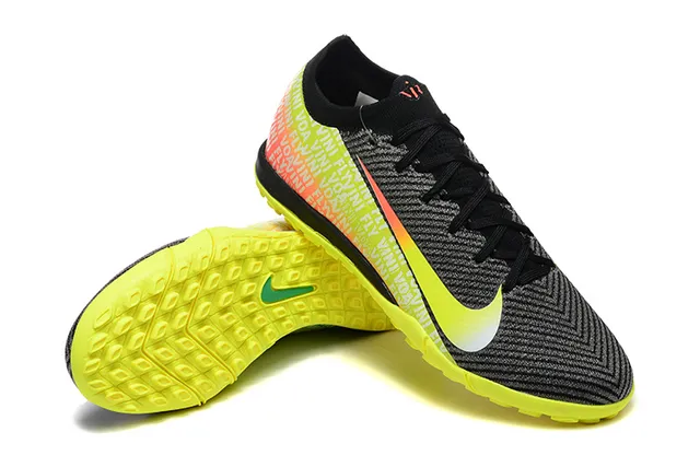 Nike Negro Amarillo Upper Knit Gradient Swoosh Turf Zapatos de Fútbol 7