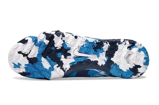 Nike Chaussures de football bleu marine de haut avec col de chaussette impression de camouflage sur la tige pour pelouse 6